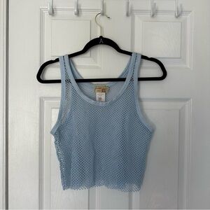1970s Vintage Sears Net Crop Tank Rave Style